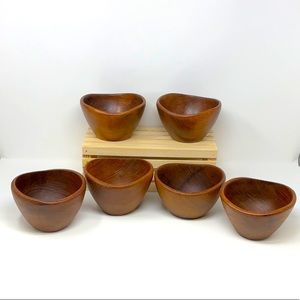 GOODWOOD Genuine Teak Wood Salad Bowls-Set of 6